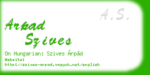 arpad szives business card